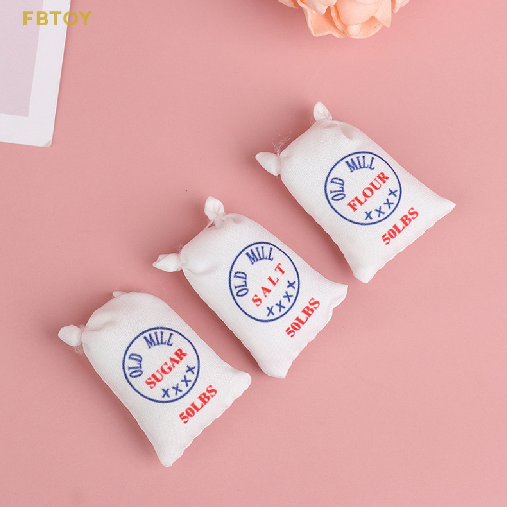 Túi Vải Đựng Đường / Muối Mini Tỉ Lệ 1: 12 Trang Trí Nhà Búp Bê