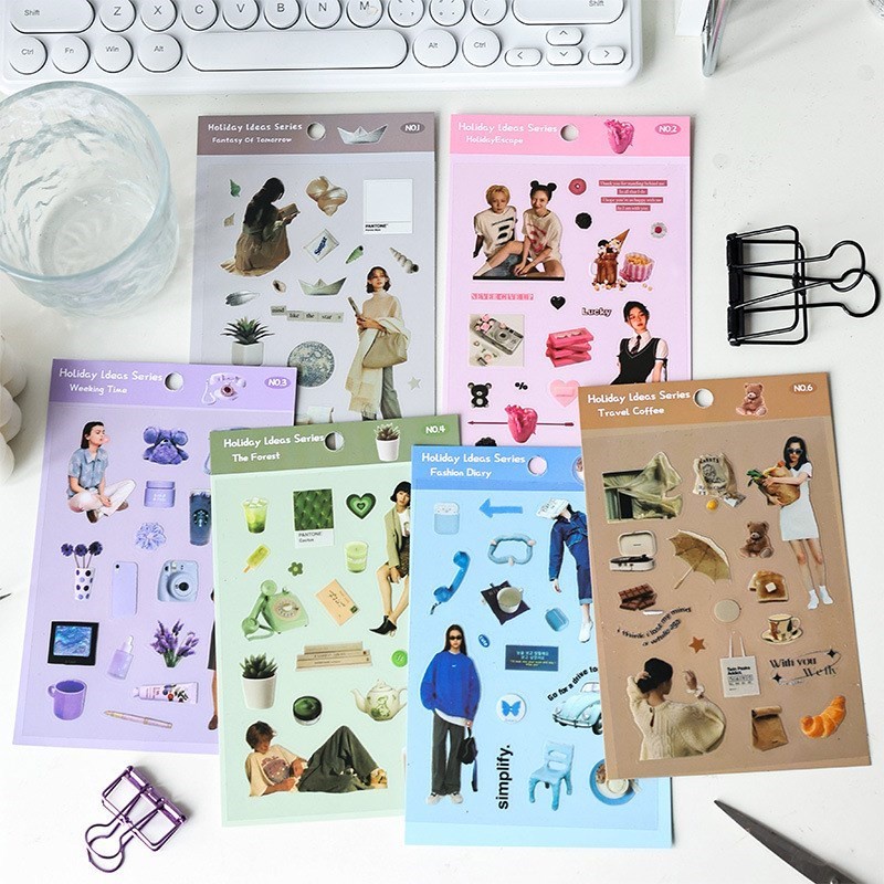 Sticker Dán Trang Trí Nhật Ký Phong Cách Thành Phố Hiện Đại DIY