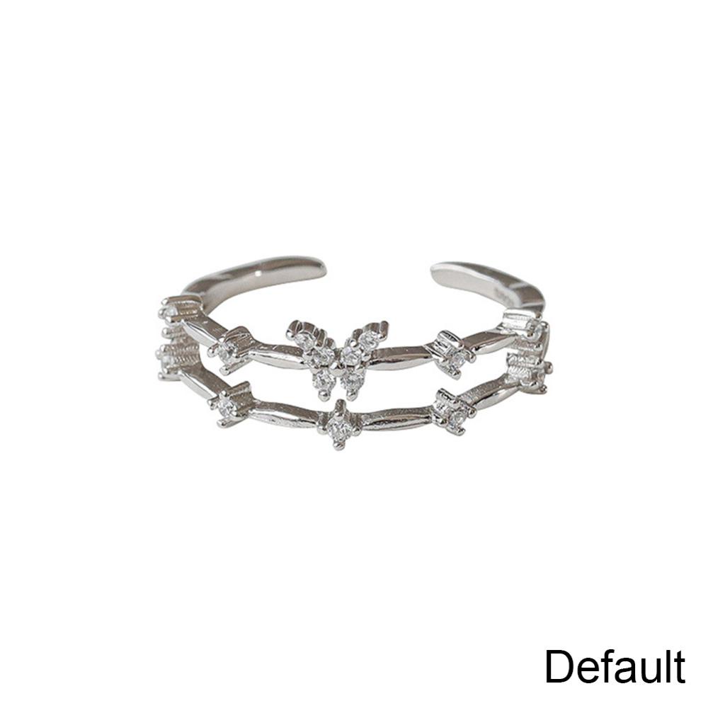 Nhẫn Hở Mạ Bạc N9V9 Đính Đá Zircon Đơn Giản Sang Trọng