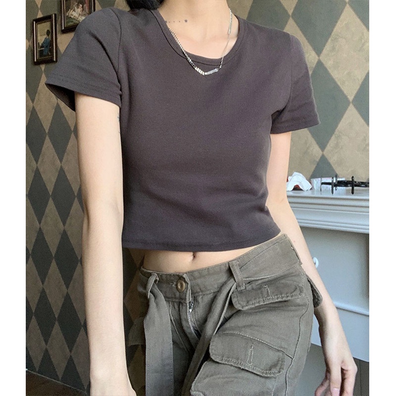 Áo Thun cotton Ngắn Tay Thời Trang Cho Nữ