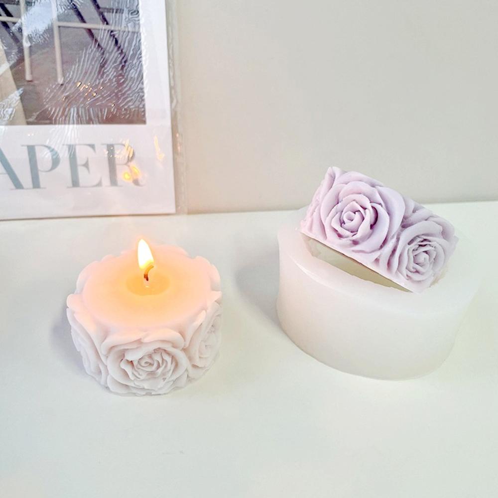 Khuôn Silicone Làm Nến Xà Phòng Hình Hoa Hồng Sáng Tạo DIY