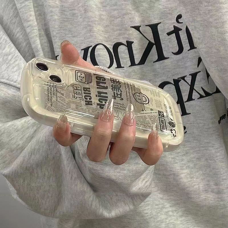 ✅Ốp Điện Thoại Mềm Họa Tiết Tờ Báo Phong Cách Retro Mỹ Bảo Vệ Toàn Diện Cho iPhone 14pro 13 12 11 xr Y4FF