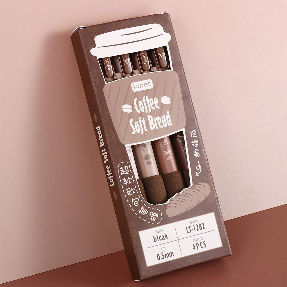 Bộ 4 Bút Bi Hình Bánh Mì Mực Đen Không Đau