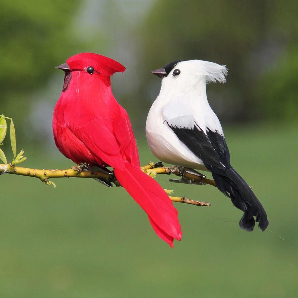 Set 1/ 2 mô hình con chim cảnh giả dành cho trang trí vườn nhà