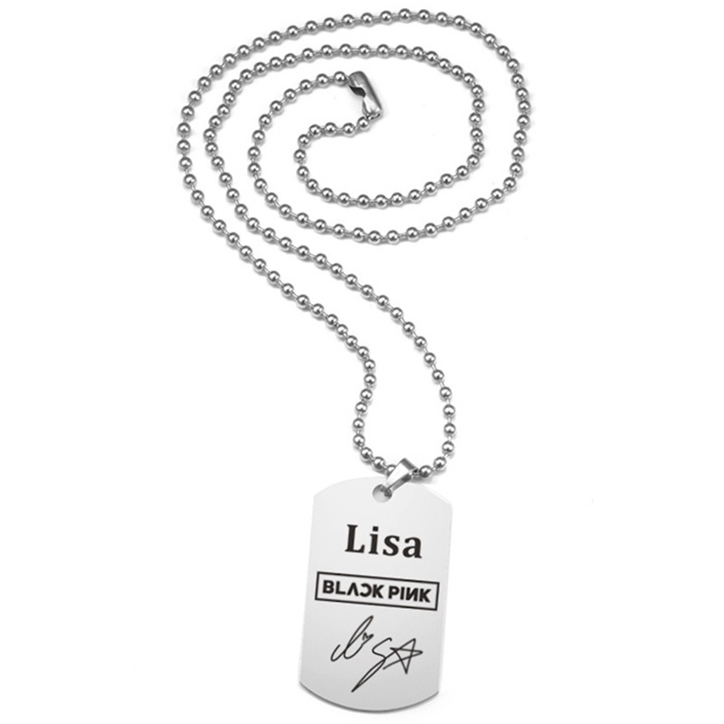 Vòng cổ Mặt Thẻ Tên Nhóm Nhạc BLACK PINK Girl Bằng Thép Không Gỉ