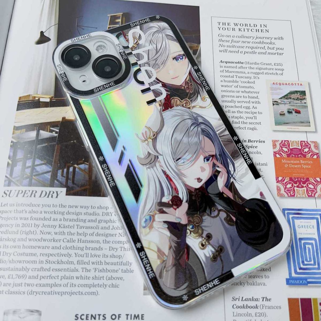 Genshin Impact Shenhe Compatible with iPhone Apple 14 Angel Eyes Clear Full Wrap Phone Case Drop Proof Soft Case Two-Dimensional
