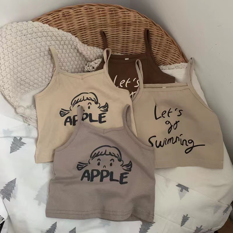 Áo Tank Top In Họa Tiết Hoạt Hình Dễ Thương Thời Trang Cho Bé Gái 1-7 Tuổi