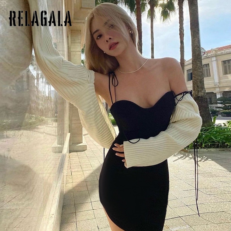 Đầm Hai Dây Màu Trơn Dáng Ôm Thời Trang 2023 Cho Nữ