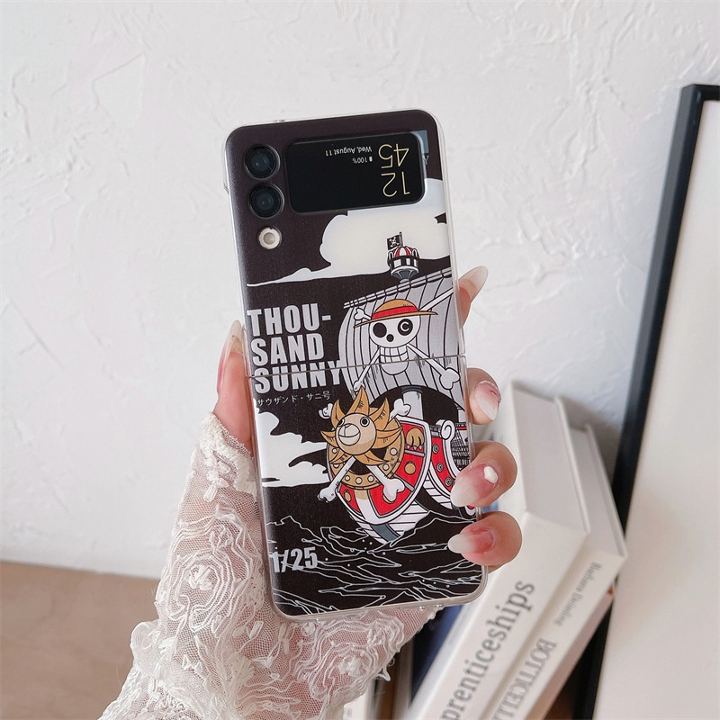 Ốp Điện Thoại PC Cứng Nắp Gập In Hình Anime One Piece Cho Samsung Galaxy Z Flip 3 Z Flip 4 W23 ZFlip3 ZFlip4