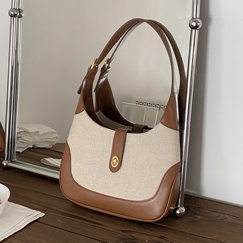 Túi Đeo Vai Bằng Vải canvas Chất Lượng Cao Màu Sắc Khối Lập Phương Cổ Điển Pháp Dành Cho Bạn Nữ