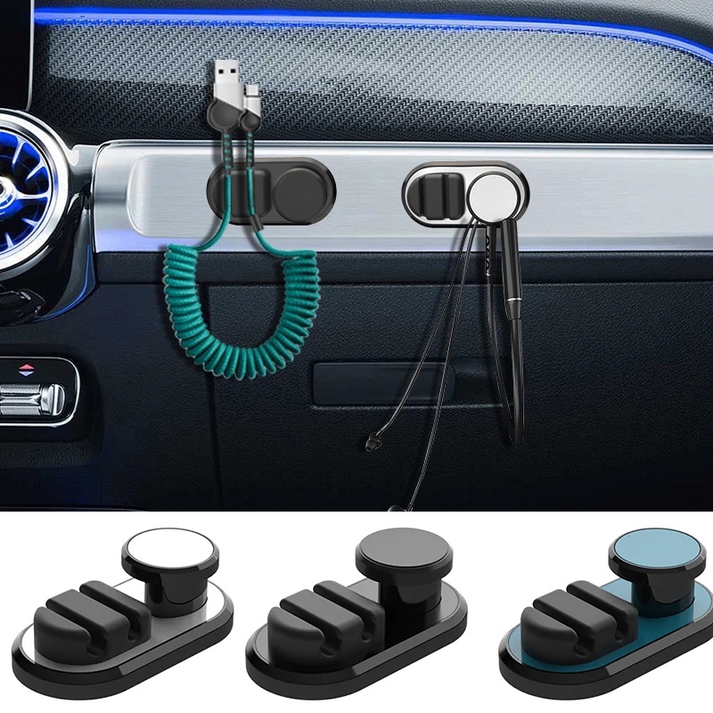 Móc Treo Chìa Khóa / Dây Cáp Dữ Liệu Xe Hơi Tự Dính Bằng ABS Chất Lượng Cao Đa Năng Nhỏ Gọn