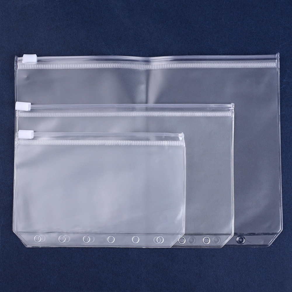 Loose-leaf Bag / Notepad Business Card Book / A5/A6/A7 PVC Transparent Bag / Hand Book Storage Document Bag / Transparent Separating Zipper Bag / Information Bag /