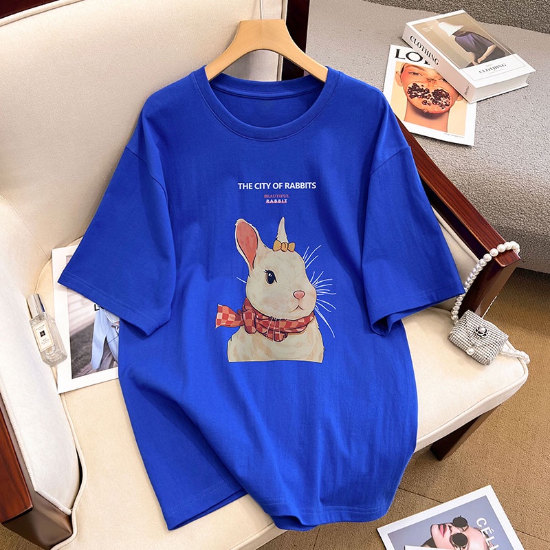 Áo thun HIIXIIVI 100% cotton tay ngắn in họa tiết độc đáo phong cách Hàn Quốc cho nữ