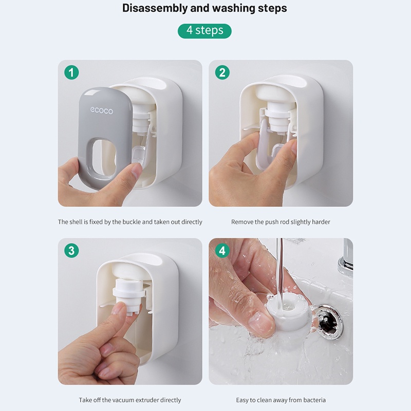 Dụng cụ đỡ bóp tuýp kem đánh răng tự động gắn tường tiện dụng cho gia đình HSU