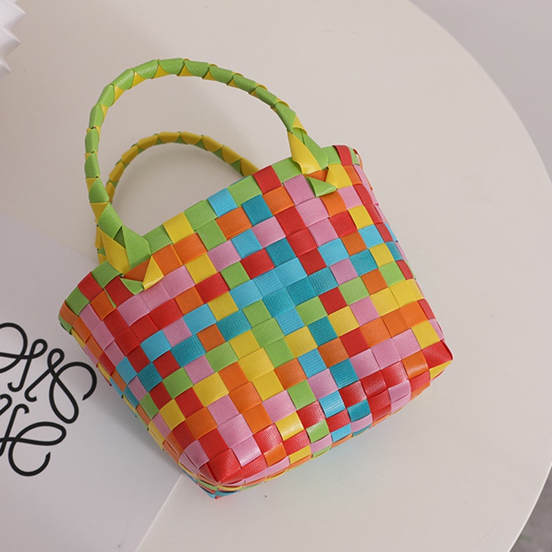 Túi tote Hình Vuông Nhỏ Màu gradient Dễ Thương Đa Ứng Dụng Cho Nữ