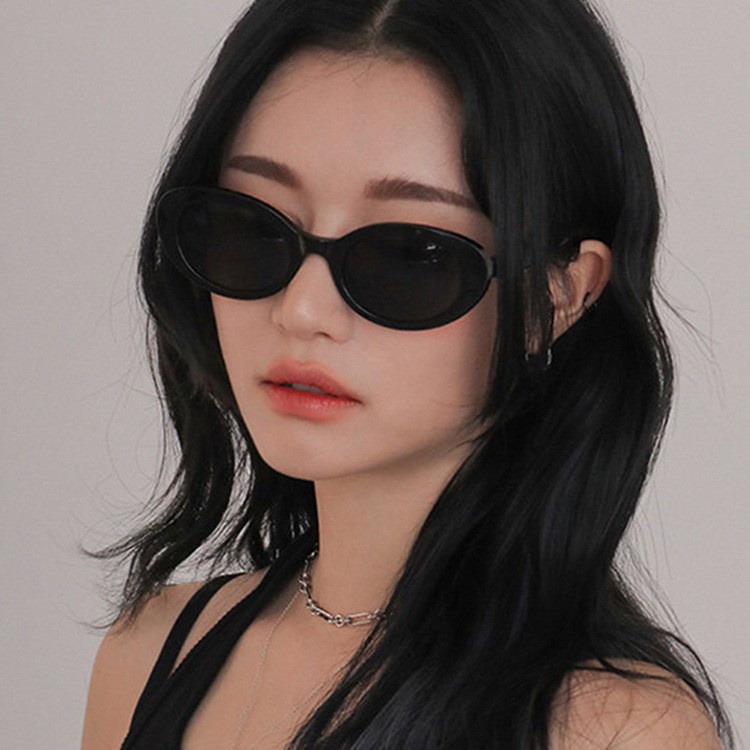 Kính Mát Gọng oval Phong Cách retro Thanh Lịch