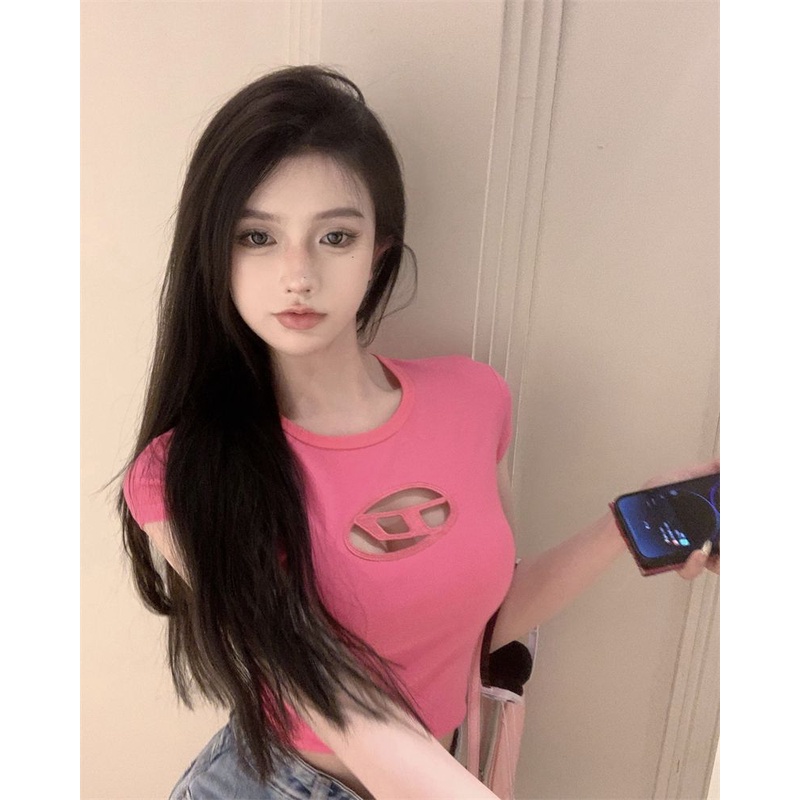 Áo Thun Tay Ngắn Cổ Tròn Dáng Ôm Thời Trang Mùa Hè 2023 Cho Nữ