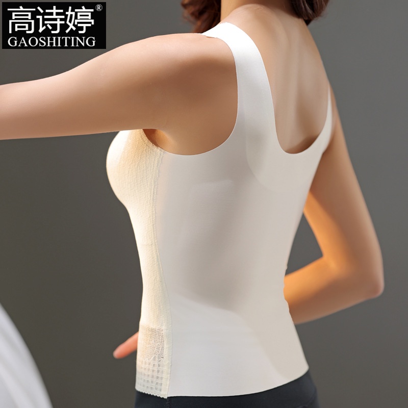 Áo Lót Hai Dây Dáng Dài Phối Ren Mỏng Liền Mạch Có Đệm Ngực Cho Nữ Mặc Trong Mùa Xuân Hè