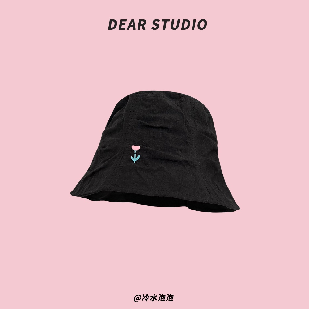 Mũ Bucket Xếp Ly Hình Hoa Tulip Phong Cách Nhật Bản Ngọt Ngào Cho Nữ