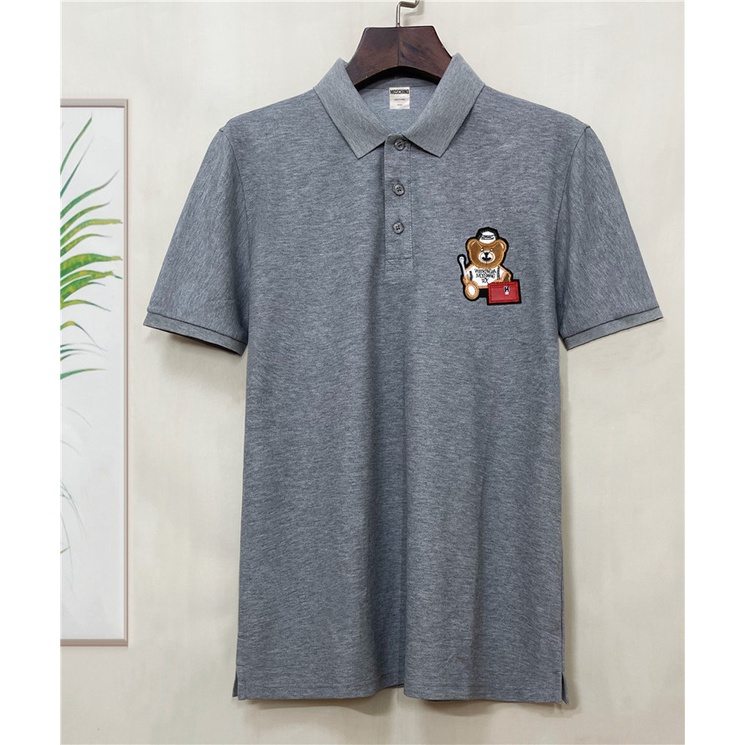 Áo Thun polo Nam Thêu Hình Gấu Ngực Mới Size S-4XL M0schin0