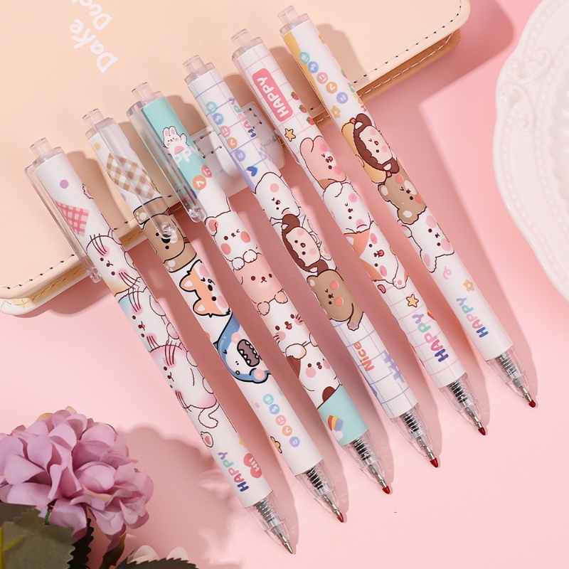 1 Bút Mực Nước Ngòi 0.5mm Hình Mèo Dễ Thương