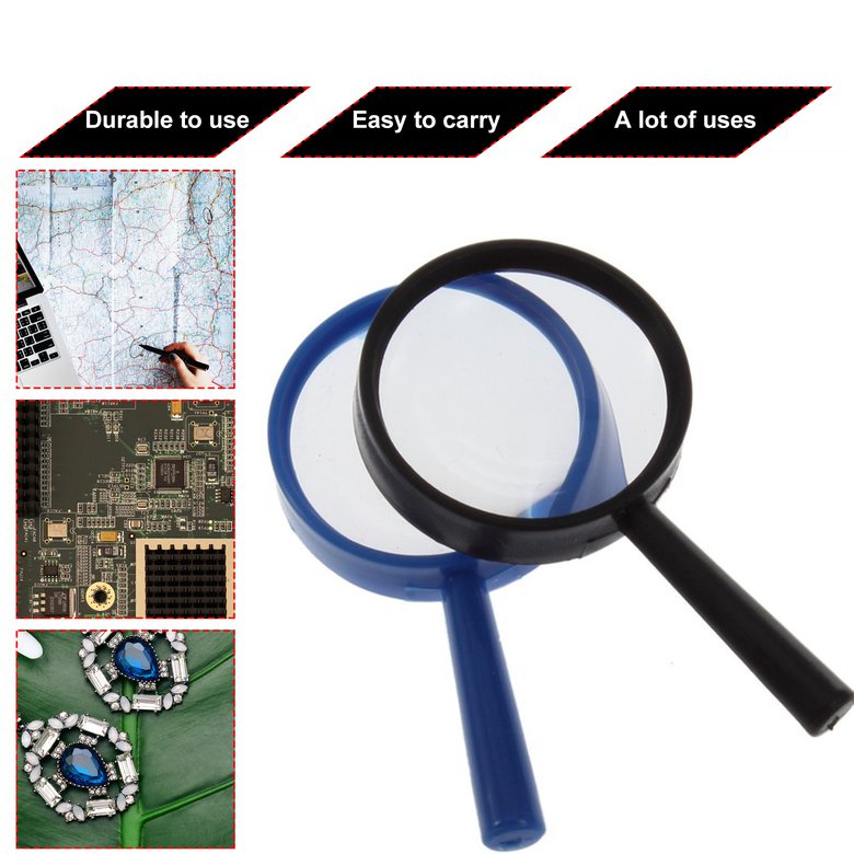 Top Handheld Reading 5X Micro Magnifier Hand Held Magnifying Acrylic 25mm