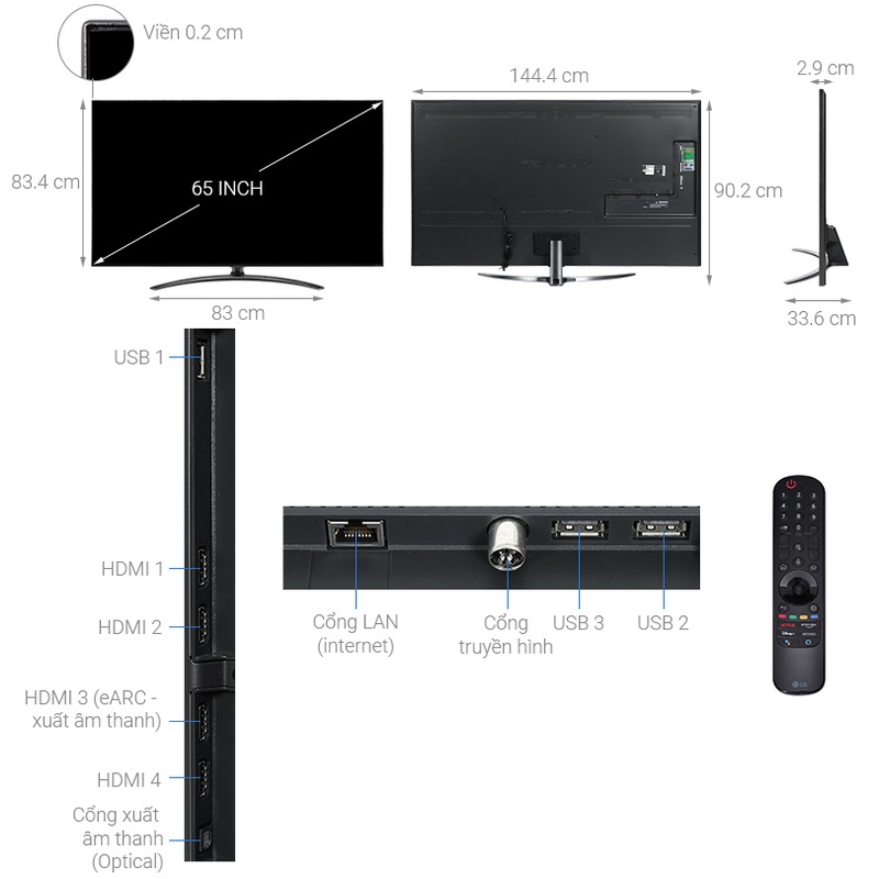 Smart Tivi QNED LG 4K 65 inch 65QNED91TPA (Miễn phí giao tại HCM-ngoài tỉnh liên hệ shop) | BigBuy360 - bigbuy360.vn