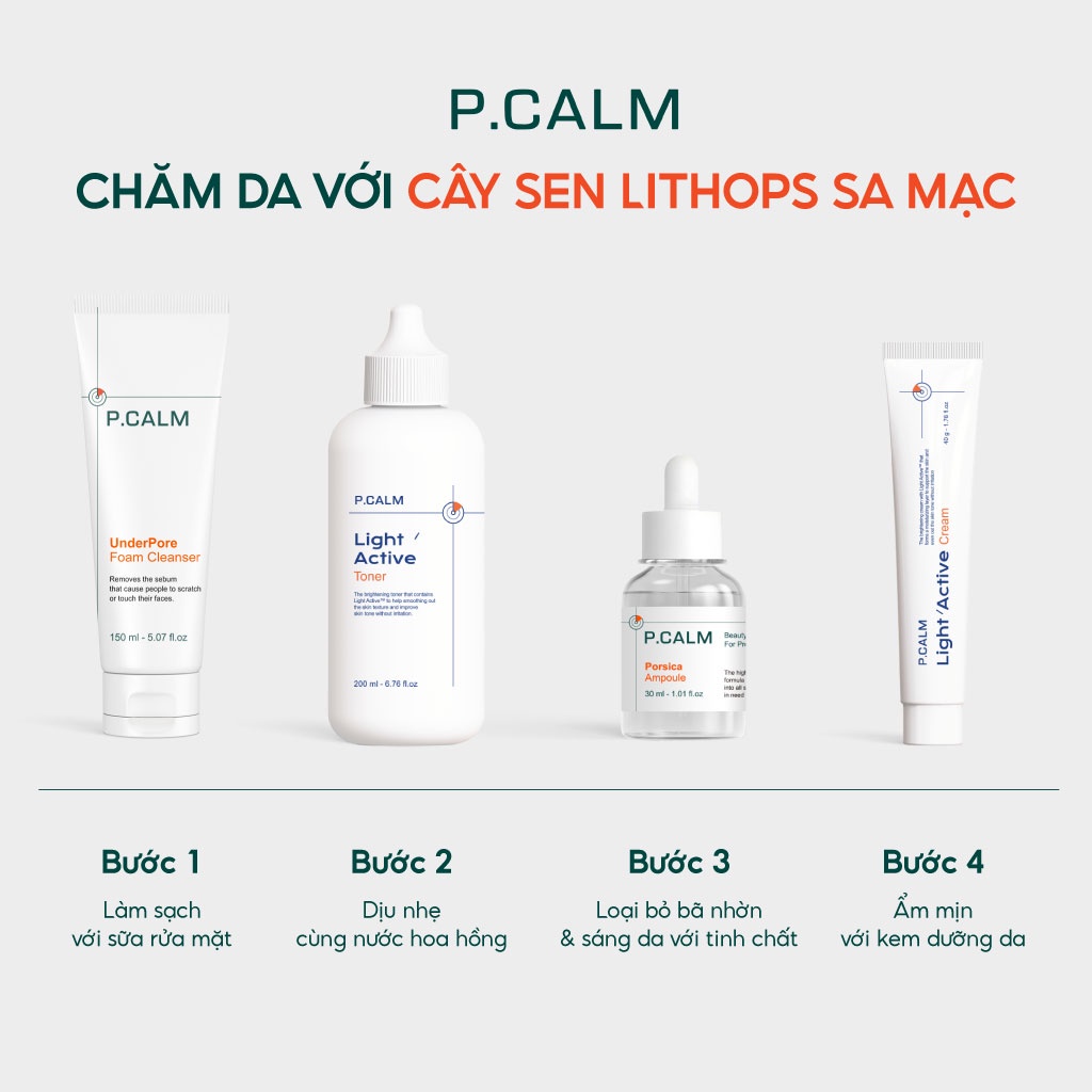 Kem dưỡng da trắng sáng P.CALM Light Active Cream 40g DAILY BEAUTY Official