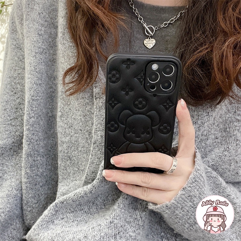 Ốp Điện Thoại Da Giả Viền TPU Dẻo In Hình Kaws Sang Trọng Chống Bụi Cho IPhone 14 Pro Max 13 12 11 Pro Max