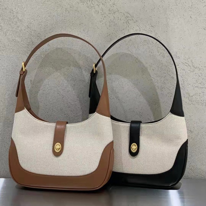 Túi Đeo Vai Bằng Vải canvas Chất Lượng Cao Màu Sắc Khối Lập Phương Cổ Điển Pháp Dành Cho Bạn Nữ