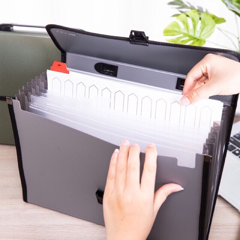 Cặp hồ sơ 12 ngăn deli 5556 -Freeship