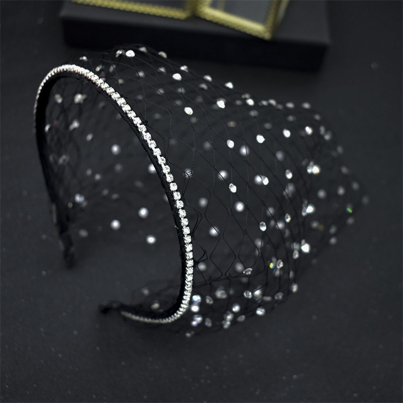 Mạng Che Mặt Vải Lưới Dày Đính Đá Lấp Lánh Kiểu Âu Mỹ Cho Cô Dâu