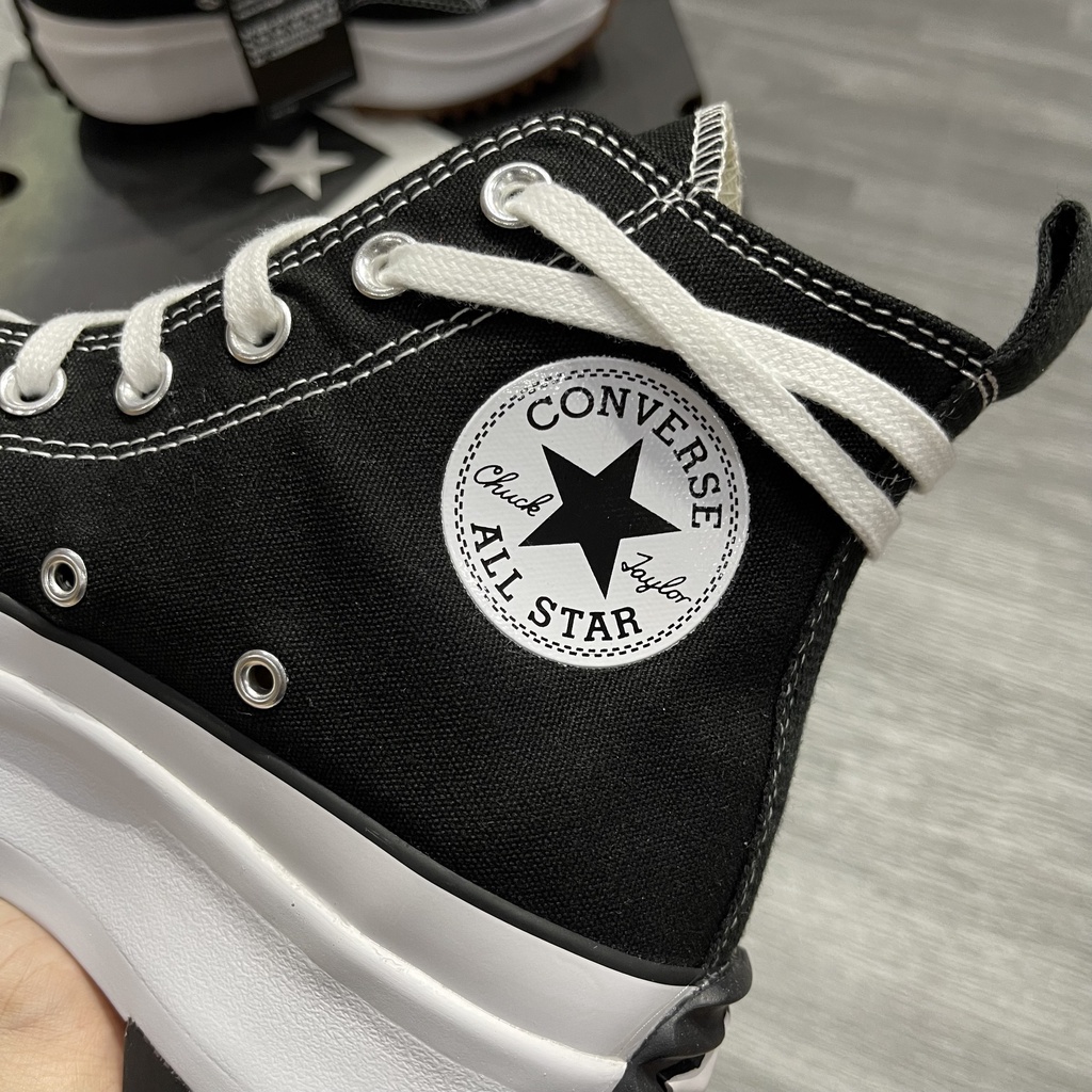 Giày Sneaker Cổ Cao - Converse Run Hike Star Black White
