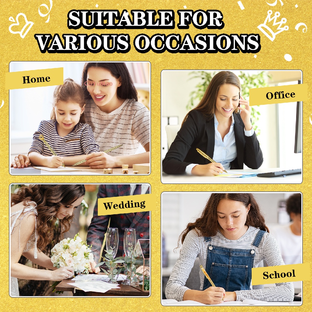 Bộ 8 Bút Bi Và 1 Túi Đựng Bằng PU Lấp Lánh