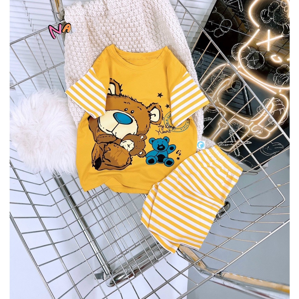 Bộ đồ bé gái bộ đồ lửng phối tay sọc MẪU S5M đáng yêu chất vải co giãn 4 chiều cho bé từ 10kg đến 30kg-MÃ-S5M