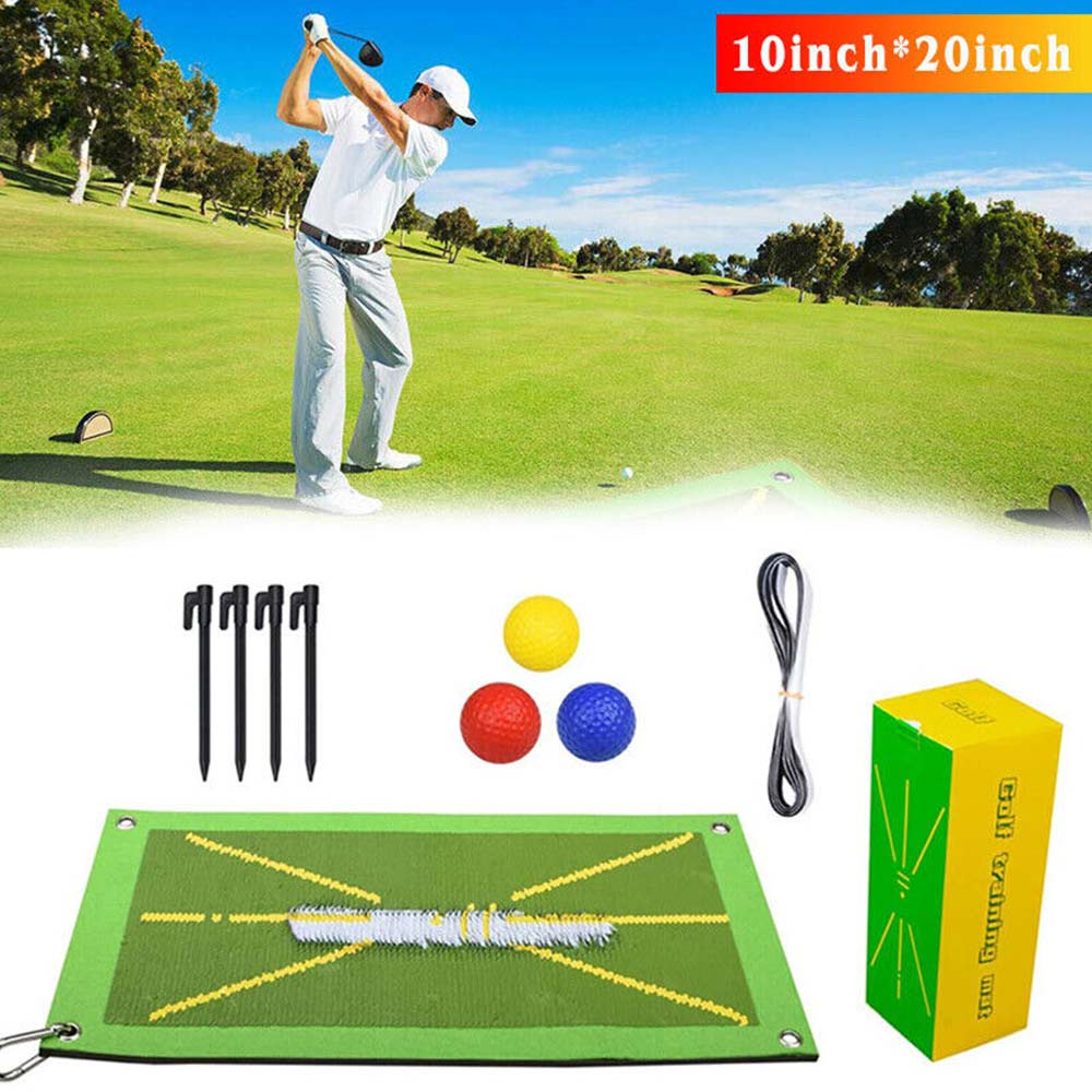Golf Training Mat for Swing Detection Batting Golf Divot Grass Mat Set Portable