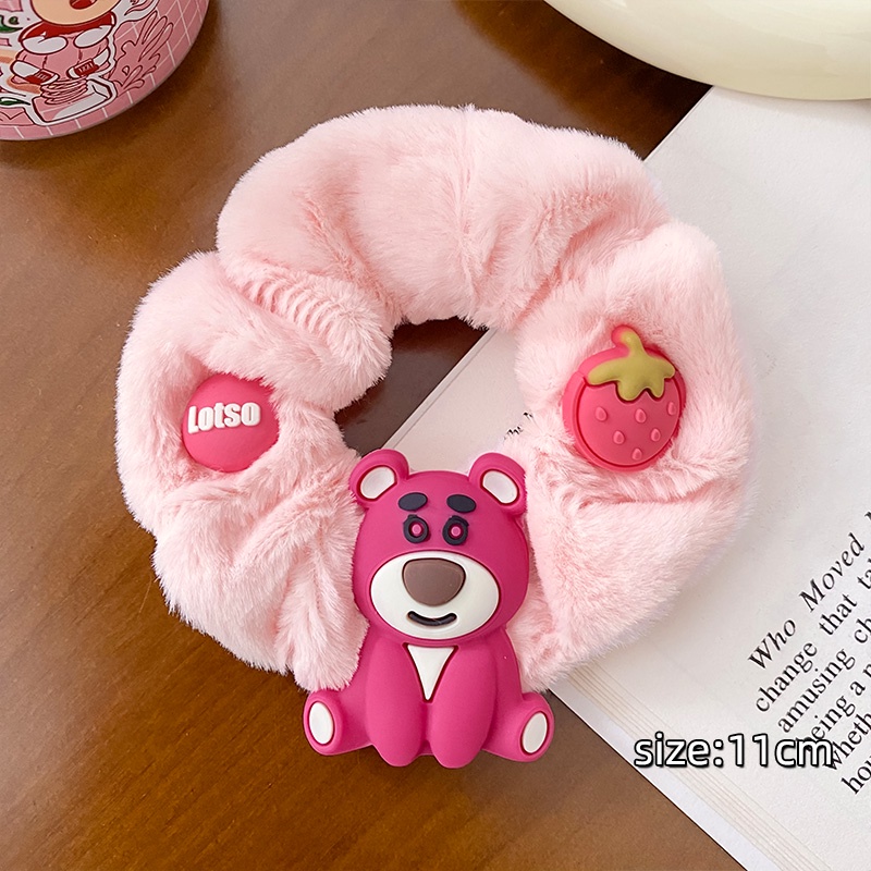 Kẹp Tóc Hình Chú Gấu / Dâu Tây Bằng Lông Nhung Dễ Thương Xinh Xắn