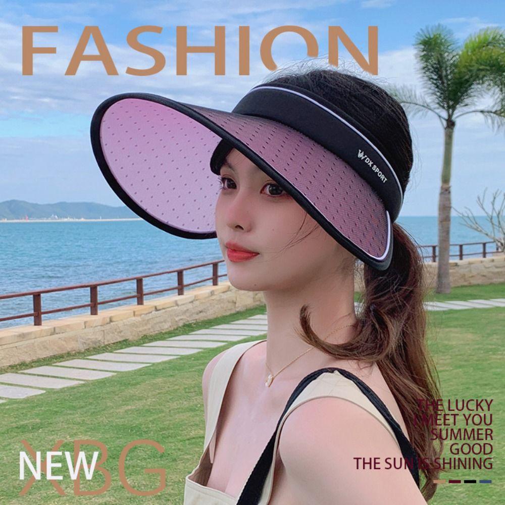 Mũ Rộng Vành Hở Chóp Chống Tia UV Có Thể Gấp Gọn Tiện Dụng Cho Nữ