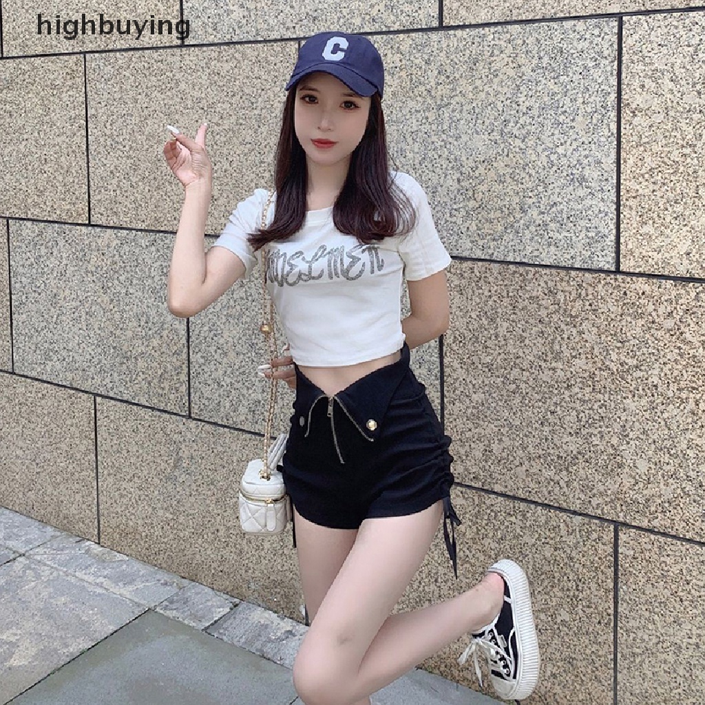 Hbvn Belle Quần Short Lưng Cao Ôm Dáng Thiết Kế Đường Phố Tối Giản Mùa Hè Causal Temper Youth Modish Cho Nữ