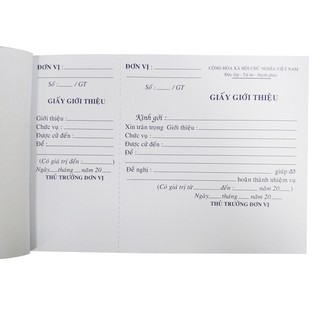 Giấy Giới Thiệu 1 Liên