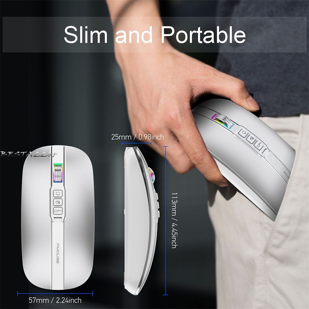 Chuột Bluetooth Không Dây M113 2.4G Hai Chế Độ 2400DPI Sạc Type-C Cho PC Laptop