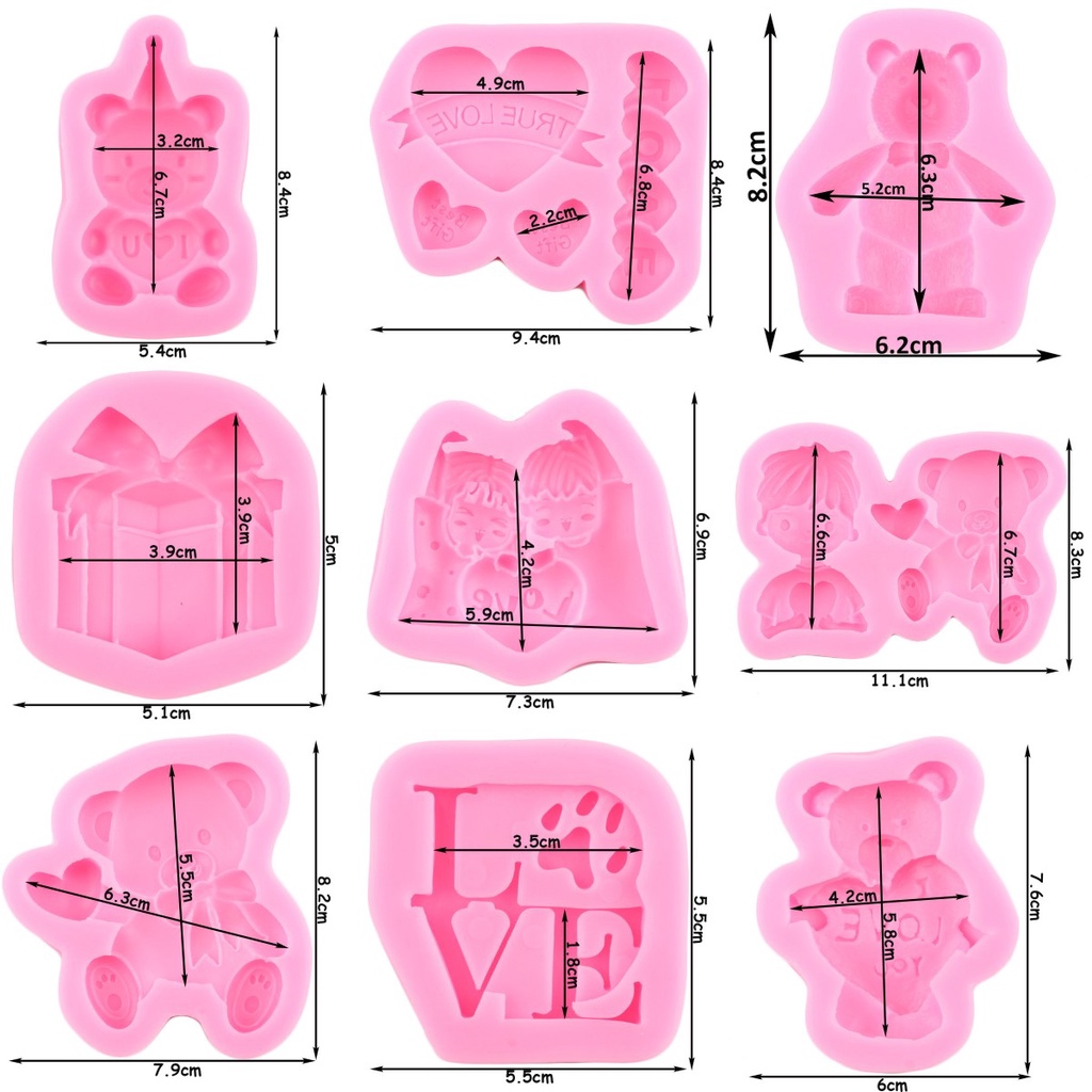 Khuôn Silicone Làm Bánh Tạo Hình Gấu 3D Độc Đáo Tiện Dụng