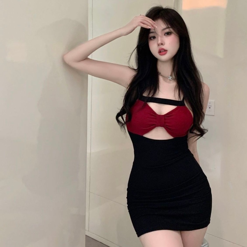 COZOK Đầm Không Tay Dáng Ôm Gợi Cảm Thời Trang Hàn Quốc