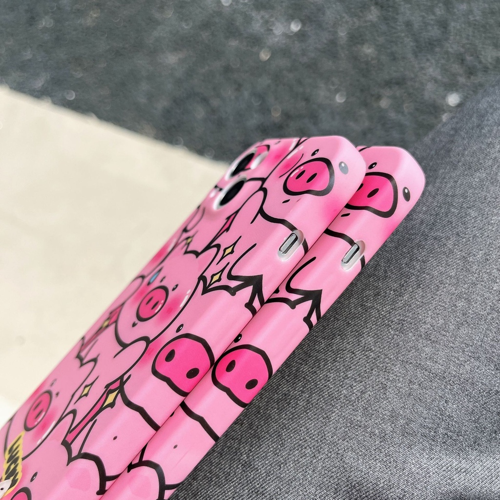 Ốp Điện Thoại Màu Hồng Họa Tiết Chú Heo Dễ Thương Dành Cho Iphone 14 Pro max 13 12 / 11