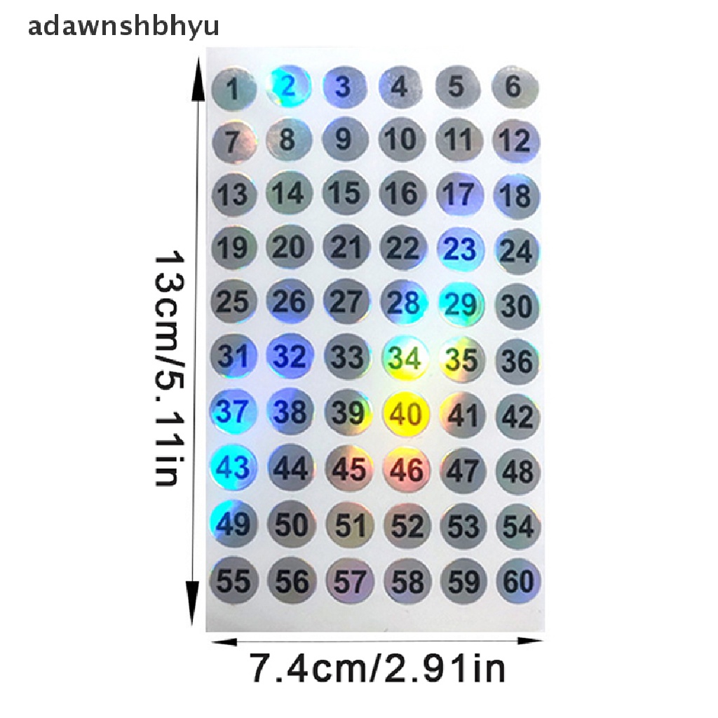 Set 6 Tấm Hình Dán Số Từ 1-180 Dùng Để Trang Trí Móng Nghệ Thuật