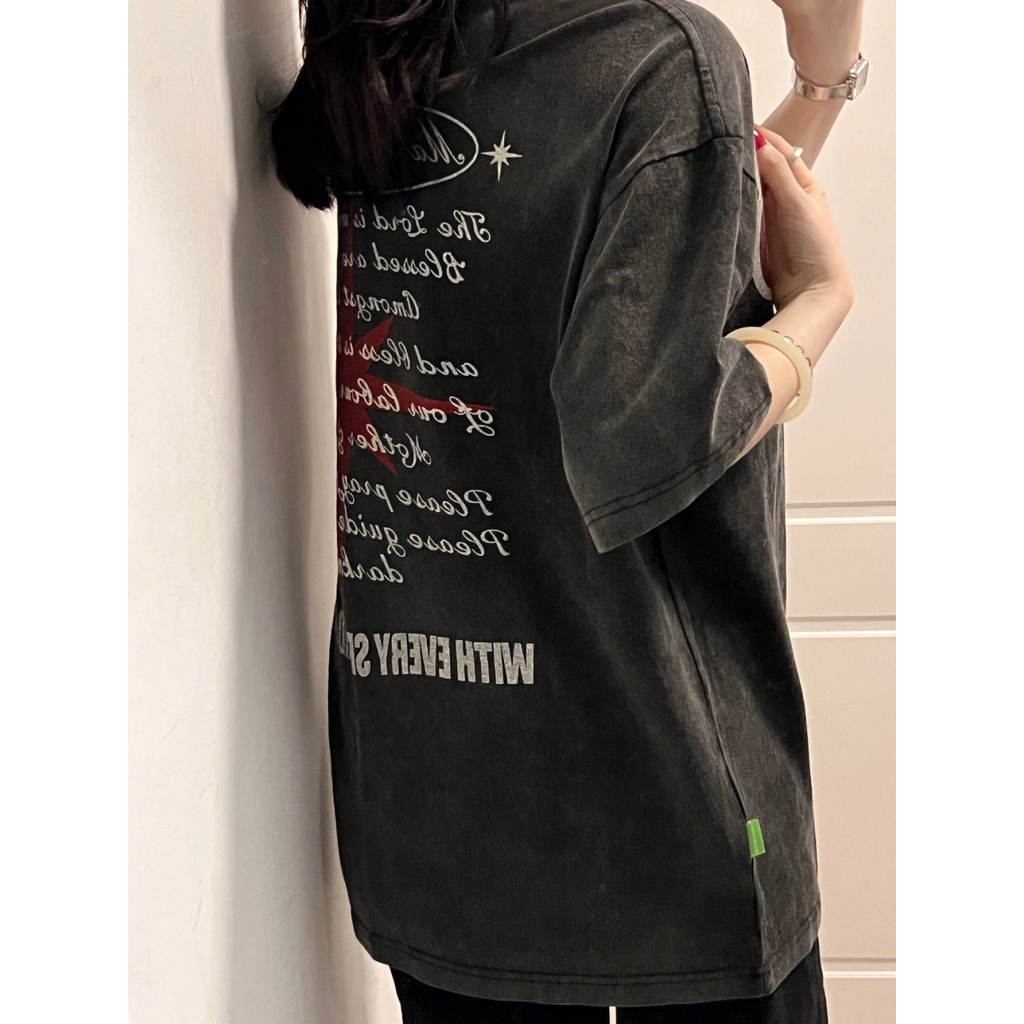 NRVP Áo Thun 100% Cotton Tay Ngắn Dáng Suông In Họa Tiết Hoạt Hình Phong Cách Hàn Quốc Cho Nữ