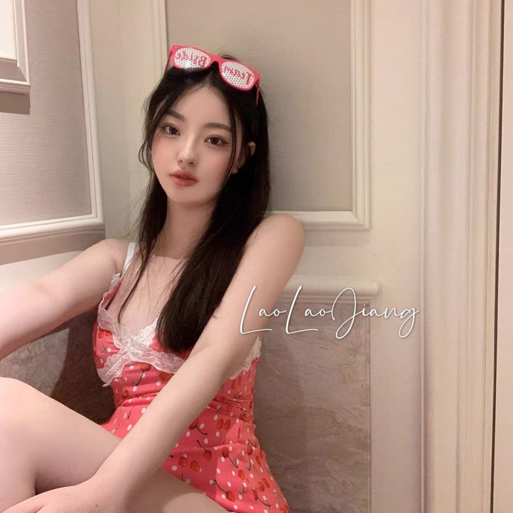 Đồ ngủ Hai Dây Phối Ren Phong Cách Hàn Quốc Thời Trang Mùa Hè Mới Cho Nữ