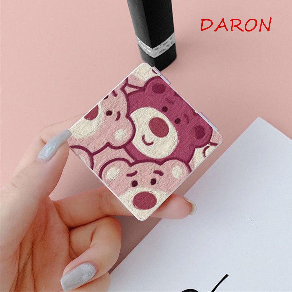 Gương Trang Điểm Gấp Gọn Hình Vuông Họa Tiết Gấu / Dâu Tây Dễ Thương Thích Hợp Làm Quà Tặng Du Lịch Cho Bạn