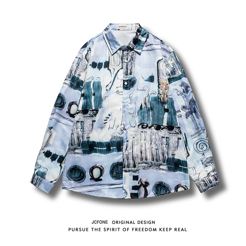 Áo Sơ Mi Tay Dài Mỏng In Họa Tiết Graffiti Thời Trang Cho Nam Và Nữ