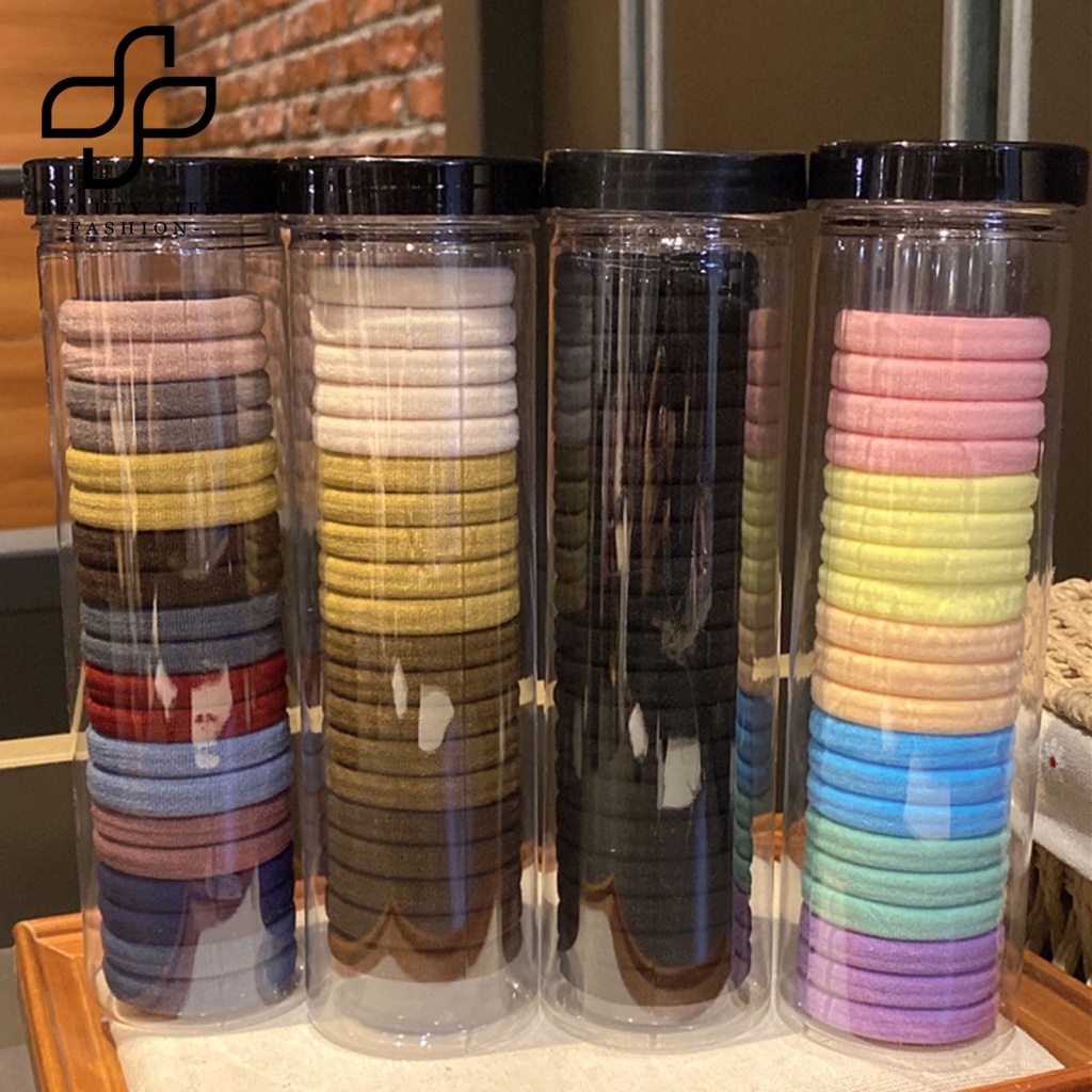 Bộ 20 Dây Cột Tóc Màu Trơn Độ Co Giãn Cao Chống Trượt Siêu Mềm Cho Nữ